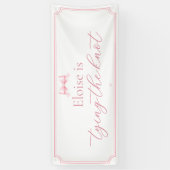 Be-editbare Bruidsfeest Roze Lint Knoop in de Draa Spandoek (Verticaal)