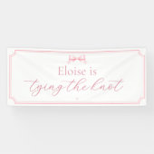 Be-editbare Bruidsfeest Roze Lint Knoop in de Draa Spandoek (Horizontaal)