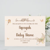 Be-editbare Chic Neutrale Aqeeqah Uitnodigingskaar Kaart (Staand voorkant)