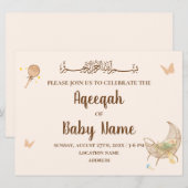 Be-editbare Chic Neutrale Aqeeqah Uitnodigingskaar Kaart (Voorkant / Achterkant)