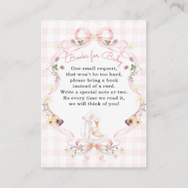 Be-editbare Domme Gans Baby Shower Roze Strik Informatiekaartje