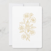 Be-editbare Gouden Bloemen Huwelijksuitnodiging Sj Kaart (Achterkant)