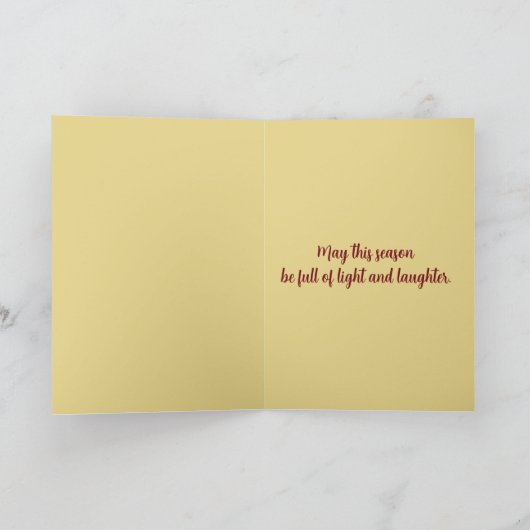 Be-editbare Gouden Sneeuwvlokken Prettig Kerstfees Kaart (Binnen)