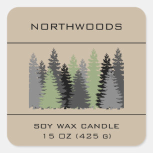 Be-editbare Groene Bomen Hout Vierkante Sticker