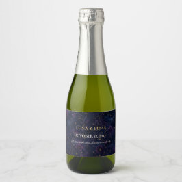 Be-editbare Hemelgotische Maan Huwelijks Wijnlabel Sparkling Wijnetiket