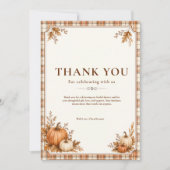 Be-editbare Herfst Pompoen Plaid Bruiloftsdouche R Bedankkaart (Voorkant)