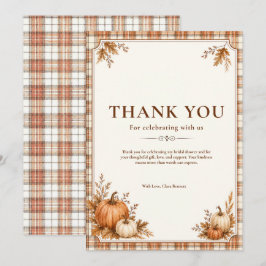 Be-editbare Herfst Pompoen Plaid Bruiloftsdouche R Bedankkaart