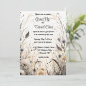 Be-editbare herfstbries wilde bloemen kaart (Staand voorkant)