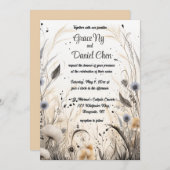 Be-editbare herfstbries wilde bloemen kaart (Voorkant / Achterkant)