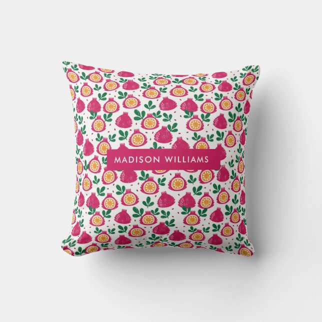 Be-editbare inscriptie Fruit Throw Kussen (Voorkant)