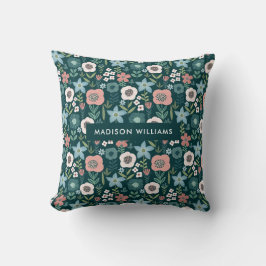 Be-editbare inscriptie Kleur Bloemen Worp Kussen