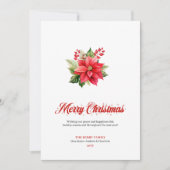 Be-editbare Kerstbloemen Klassieke Kerstkaart (Voorkant)