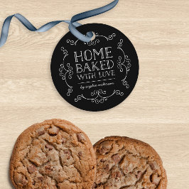 Be-editbare Kleur Bloemrijke ' Thuis Gebakken Met Bedankjes Labels
