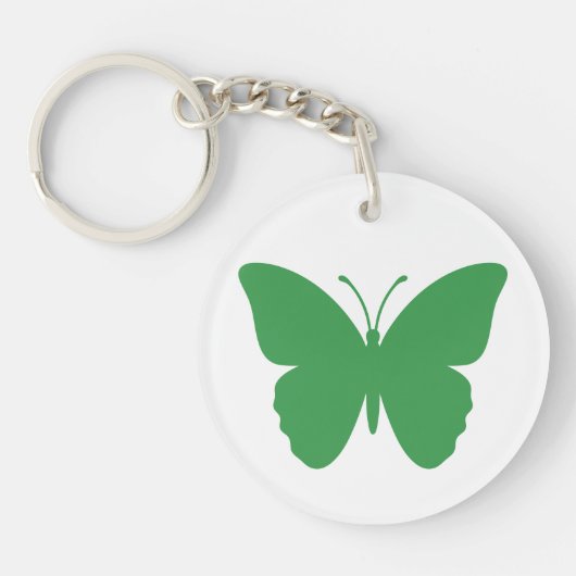 Be-editbare Kleur Groene Vlinder Sleutelhanger (Voorkant)