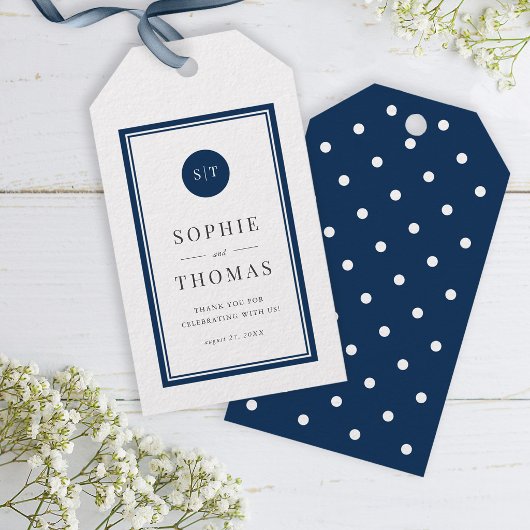Be-editbare Kleur Klassieke Ronde Monogram Bruilof Cadeaulabel