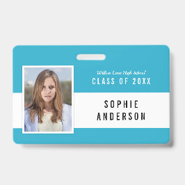 Be-editbare Kleur School Klas Reünie Foto Naam Badge