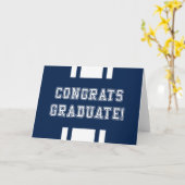 Be-editbare Kleur Varsity Gefeliciteerd Afgestudee Kaart (Gele Bloem)