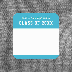 Be-editbare Kleur Varsity Stijl Klas Reünie Naam Vierkante Sticker