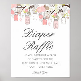 Be-editbare Luierraffle Baby Shower Bord Gedrukt Poster