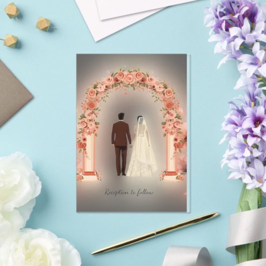 Be-editbare moslim Nikah uitnodiging - Wit Rood Ko (Insitu (Huwelijk))