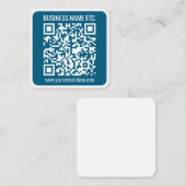 Be-editbare Ocean Blue QR-code Notitiekaartje (Voorkant / Achterkant)