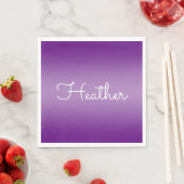 Be-editbare Paarse Violetkleur en Witte Script Servet (Insitu)