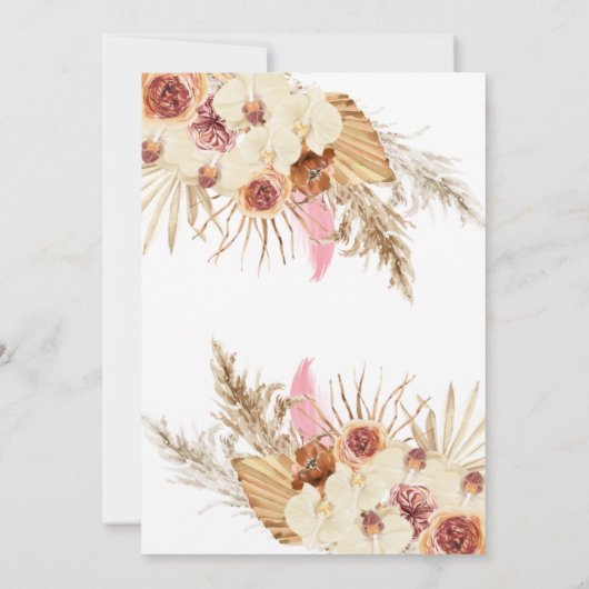 Be-editbare Pampas Gras Oh Baby Shower Uitnodiging (Achterkant)