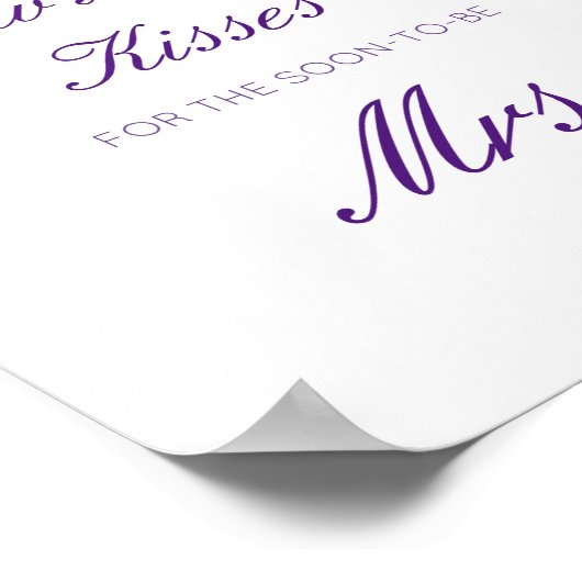 Be-editbare Raad Hoeveel Kusjes voor Binnenkort Me Poster (Hoek)