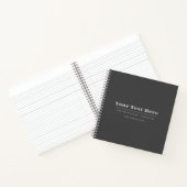 Be-editbare Retro-Moderne Tekst Sjabloon | Donkerg Notitieboek (Binnen)
