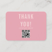 Be-editbare Retro Roze Cute Bedankkaart Informatiekaartje (Achterkant)