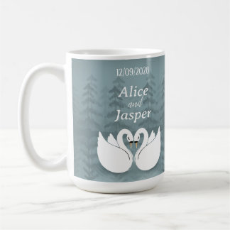 Be-editbare romantische en elegante trouw Sticker Koffiemok
