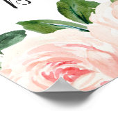 Be-editbare Roze Bloemige Bruids Shower Welkom Bor Poster (Hoek)