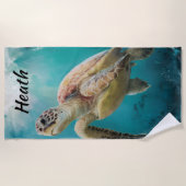Be-editbare Schildpad Strandlaken (Voorkant)