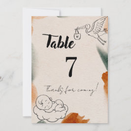 Be-editbare Tafelkaarten voor Baby Shower | Minima Kaart