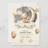 Be-editbare teddybeer baby shower Geslacht neutraa Kaart (Voorkant)