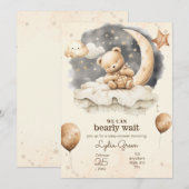 Be-editbare teddybeer baby shower Geslacht neutraa Kaart (Voorkant / Achterkant)