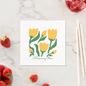 Be-editbare Tekst Gele Tulp Minimalistische Esthet Servet (Insitu)