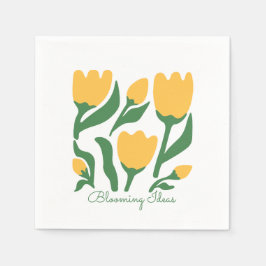 Be-editbare Tekst Gele Tulp Minimalistische Esthet Servet