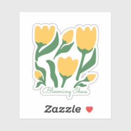 Be-editbare Tekst Gele Tulp Minimalistische Esthet Sticker