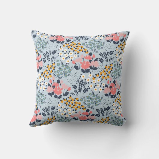 Be-editbare tekst Kleur Bloemen Kussen (Achterkant)