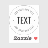 Be-editbare tekst & kleuren Transparante sticker (Vel)