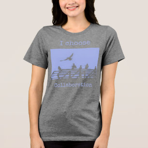 Be-editbare Tekst Mooie Meeuwen Kunstprint  Tri-Blend Shirt