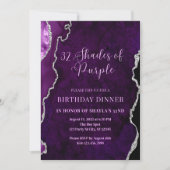 Be-editbare tinten paars uitnodiging paars zilver (Voorkant)