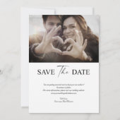 Be-editbare Trouwkaart Save the Date – Modern Mini Kaart (Achterkant)