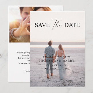 Be-editbare Trouwkaart Save the Date – Modern Mini Kaart