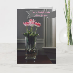 Be-editbare tulpen in een glazen vaas kaart