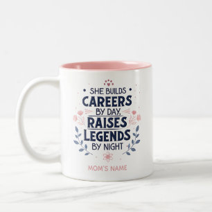 Be-editbare typografie met moeder citaat – Carrièr Tweekleurige Koffiemok