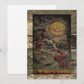 Be-editbare Vintage Halloween Grappig Feestdagenkaart (Voorkant / Achterkant)
