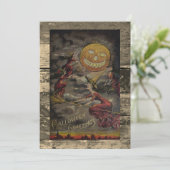 Be-editbare Vintage Halloween Grappig Feestdagenkaart (Staand voorkant)