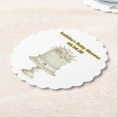 Be-editbare Vintage Neutrale Baby Shower Kartonnen Onderzetters (Gekanteld)